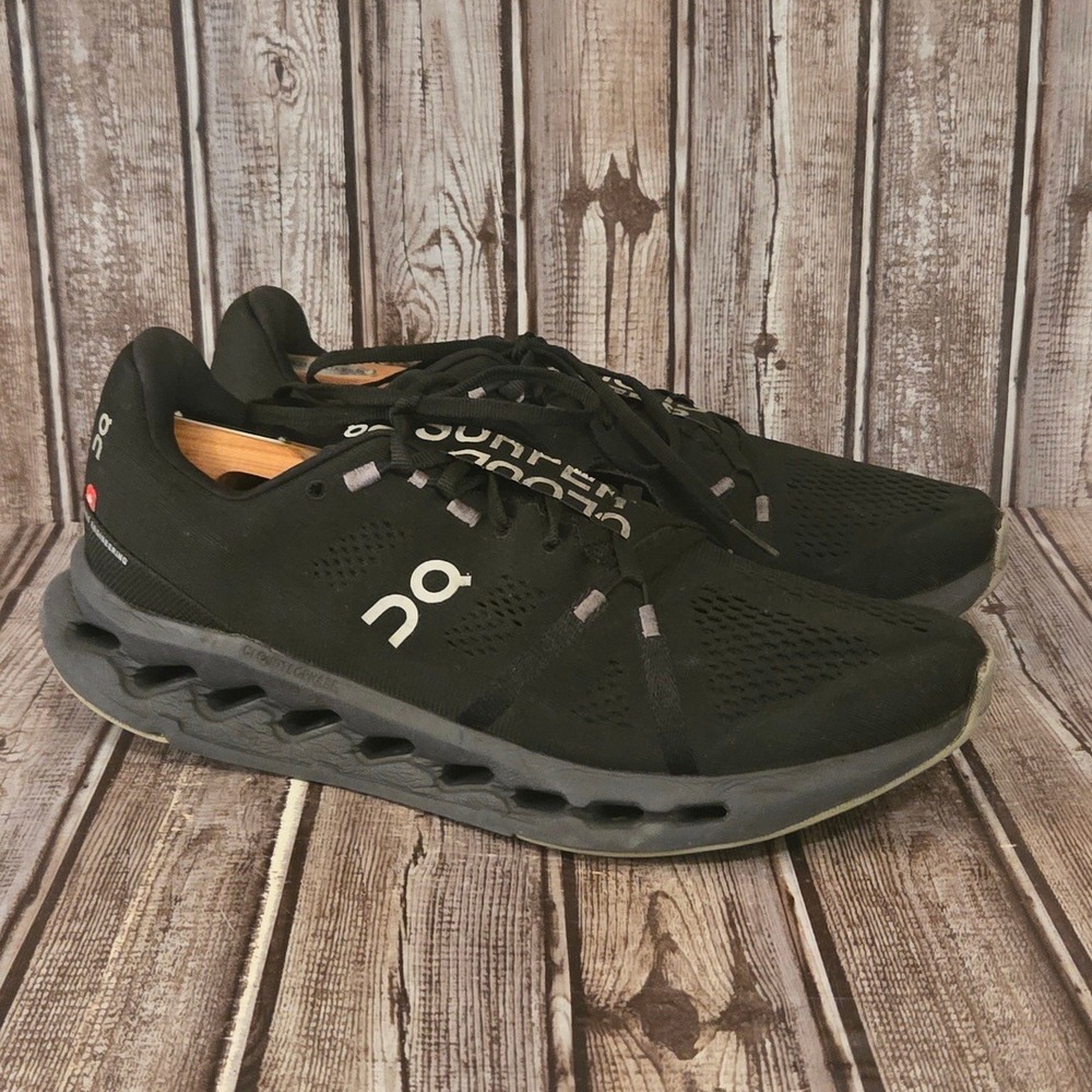 Sz 11 Mens On Cloudsurfer Black Running Shoes Neutral Low Top Sneakers VGUC